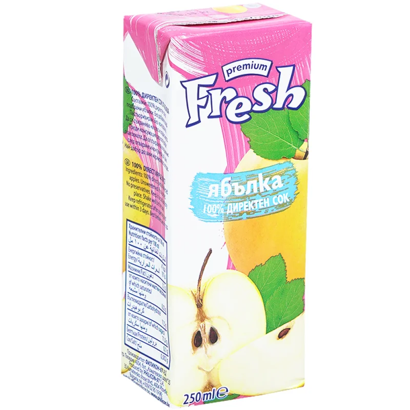 Fresh Сок ябълка 100 % 6 бр 250 мл - Fresh