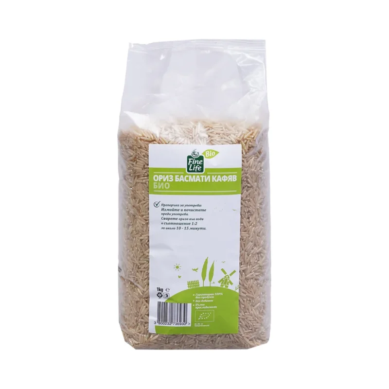 Fine Life Bio Кафяв ориз басмати 1кг - Fine Life Bio