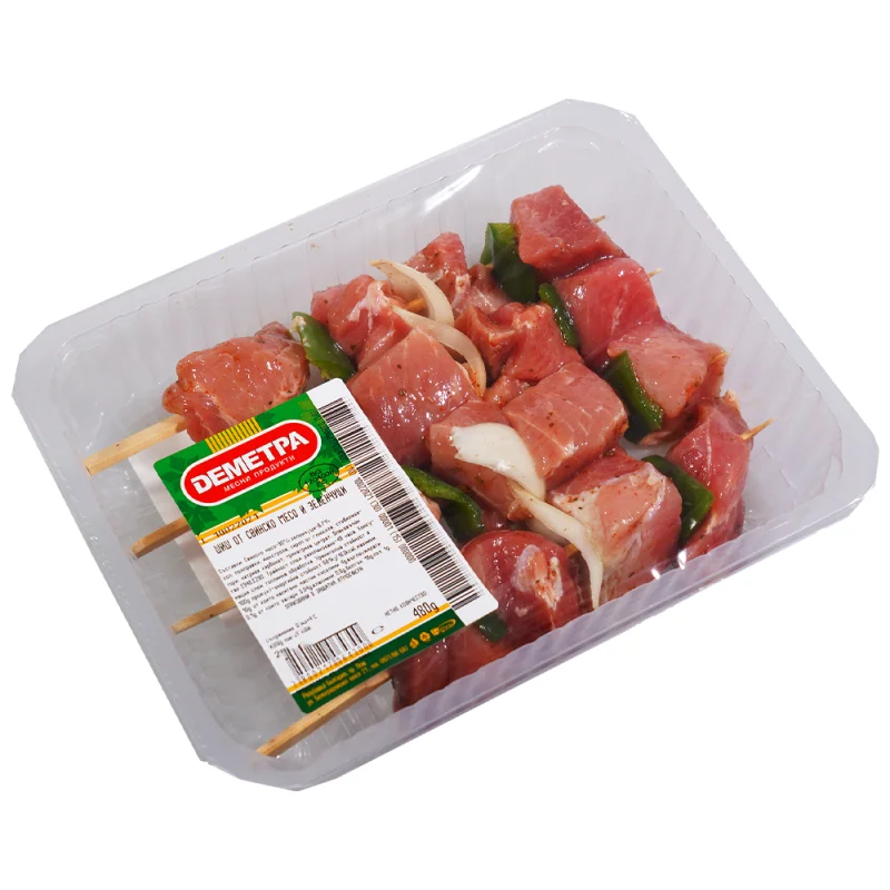 Свинско месо и зеленчуци на шиш 480г - NO BRAND