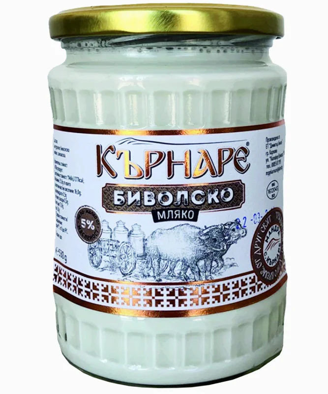 КЪРНАРЕ ОТГЛЕДАНО С ГРИЖА В БЪЛГАРИЯ Биволско кисело мляко 530г - КЪРНАРЕ