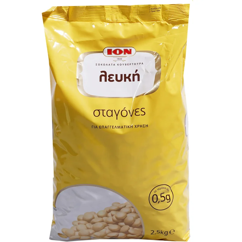 ION Кувертюр бял шоколад на капки 2,5кг