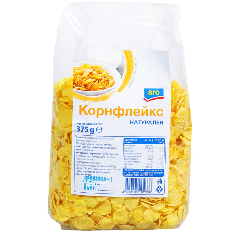Aro Корнфлейкс натурален 375г - aro