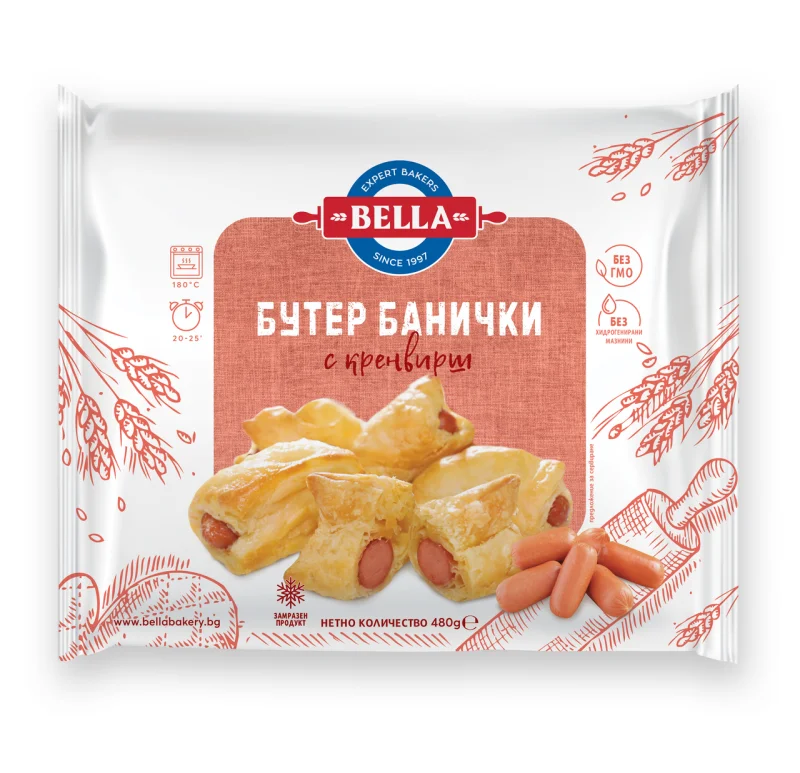 БЕЛЛА Бутер банички с кренвирш 480г