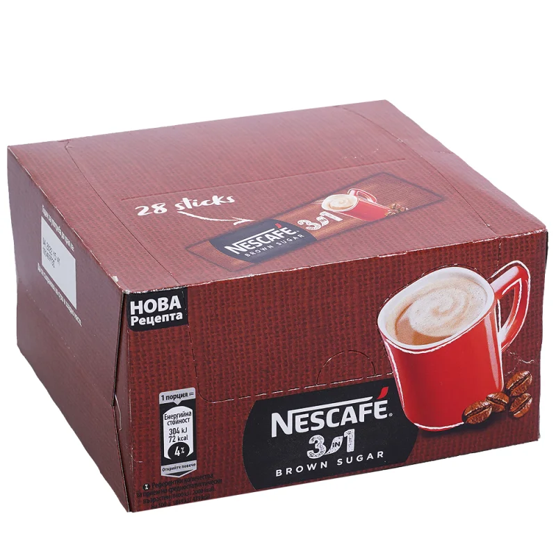 NESCAFE Разтворима напитка 3 в 1 Brown Sugar 28 х 16,5 г - NESCAFÉ