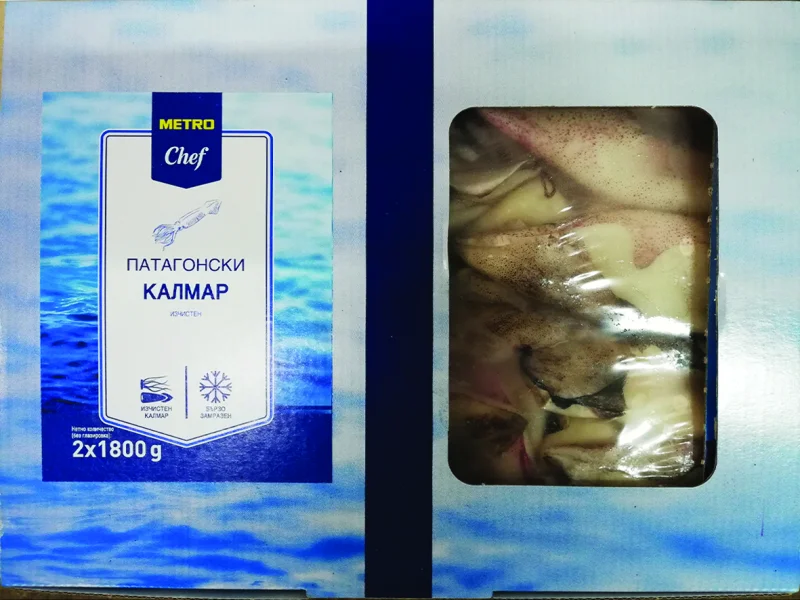 METRO Chef Изчистен калмар с кожа (2 х 1,8 кг) 3,6 кг