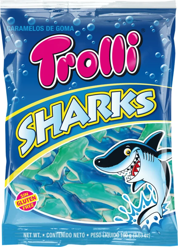 Trolli Желирани бонбони акули 100г - Trolli