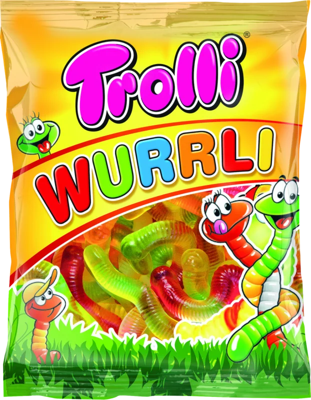 Trolli Желирани бонбони неонови червеи 100г - Trolli