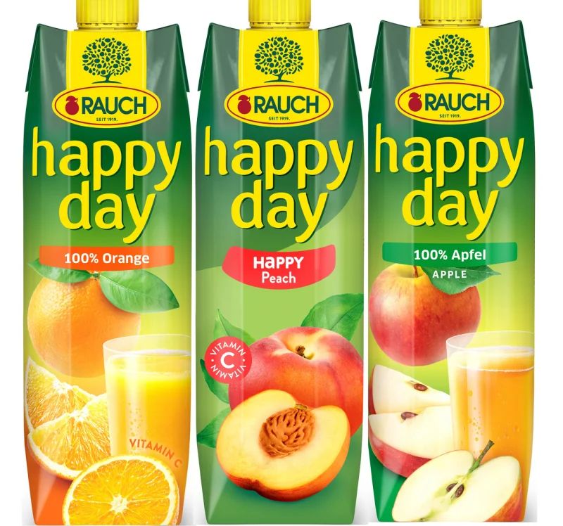RAUCH happy day Портокал, ябълка и праскова 3 бр x 1 л