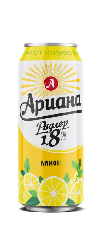 АРИАНА Бира радлер лимон кен 1,8% 9 бр x 500 мл - АРИАНА