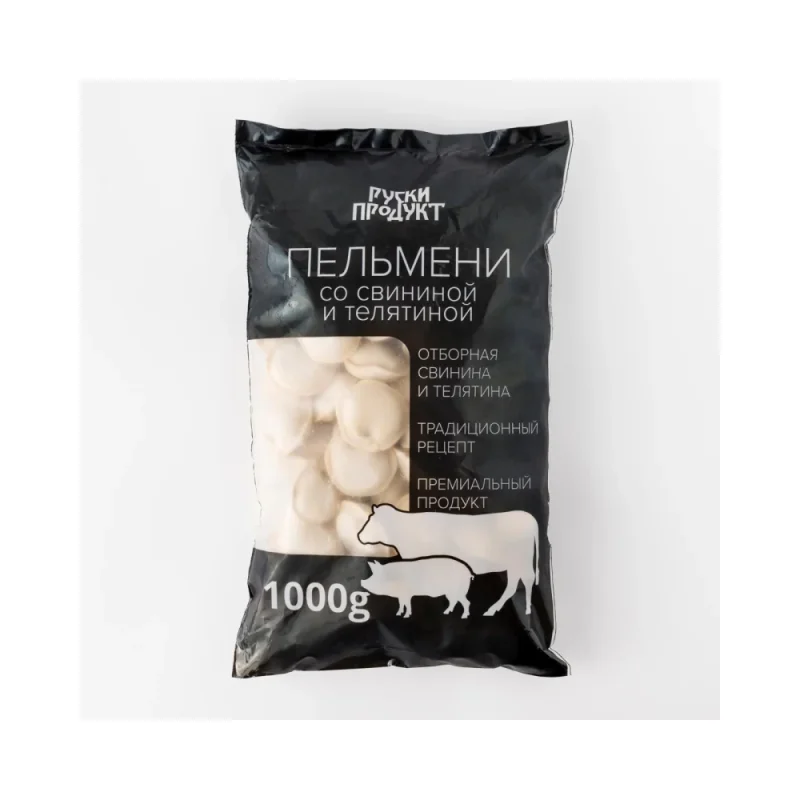 РУСКИ ПРОДУКТ Пелмени със свинско и телешко месо 1 кг - РУСКИ ПРОДУКТ