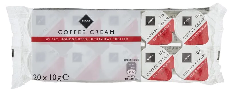 RIOBA Сметана за кафе 10% (20 х 10 г) 200 г