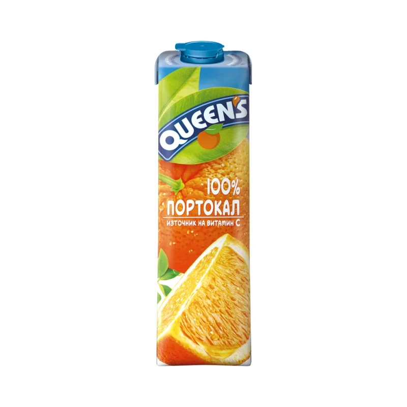 QUEEN'S Сок портокал 100% кш 6 бр x 1 л / 6000 мл - Queen's