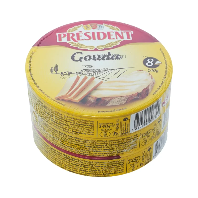 PRESIDENT Топено сирене гауда 3бр х 140г - President