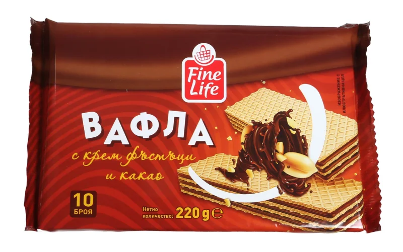 Fine Life Вафли с фъстъчен крем 10бр 220г