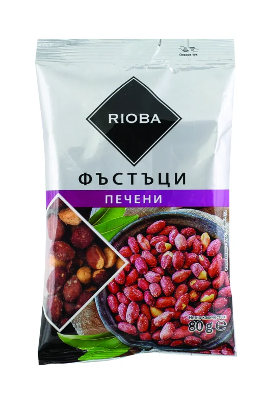 RIOBA Фъстъци печени белени 80г