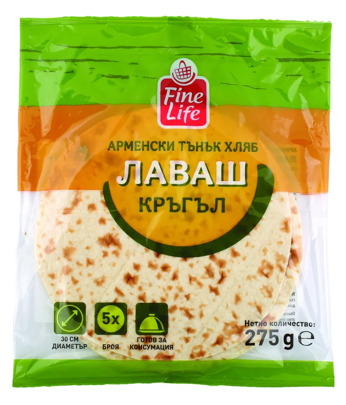 Fine Life Хляб Лаваш кръгъл 5бр 275г - Fine Life