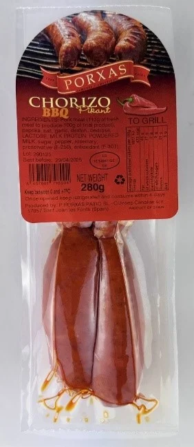 PORXAS Охладено пикантно чоризо за барбекю 280г - PORXAS