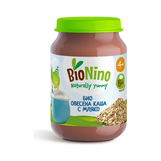 BioNino Пюре овесена каша с мляко 4+ месеца 190 г