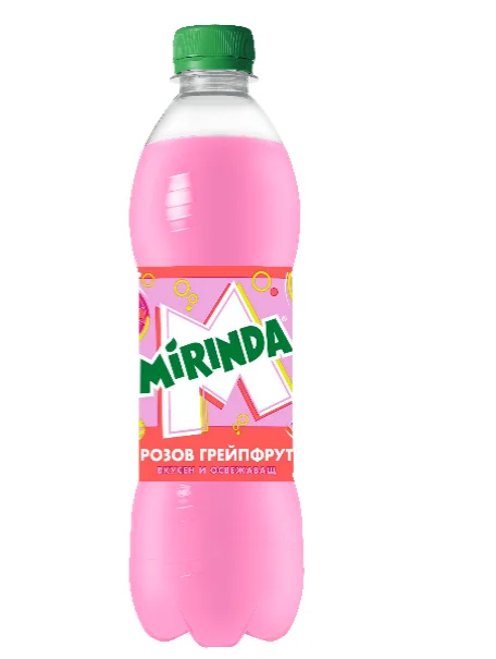 MiRiNDA Газинара безалкохолна напитка розов грейпфрут 12 бр 500 мл - MiRiNDA