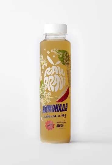 RAW BRANI Лимонада ябълка и бъз 400 мл