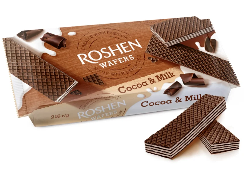 ROSHEN Вафли с какао/мляко 216 г