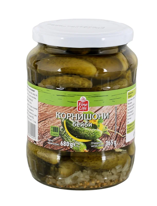 Fine Life Бейби корнишони 1-4 680 г - Fine Life