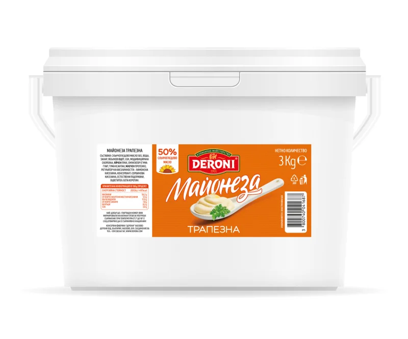 DERONI Майонеза трапезна 50% 3 кг - DERONI