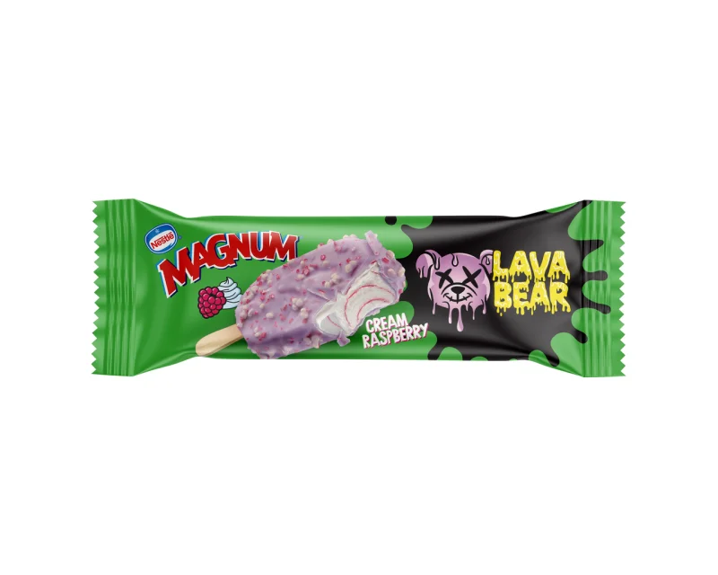 MAGNUM Сладолед lavbear смет малина на клечка 55 г