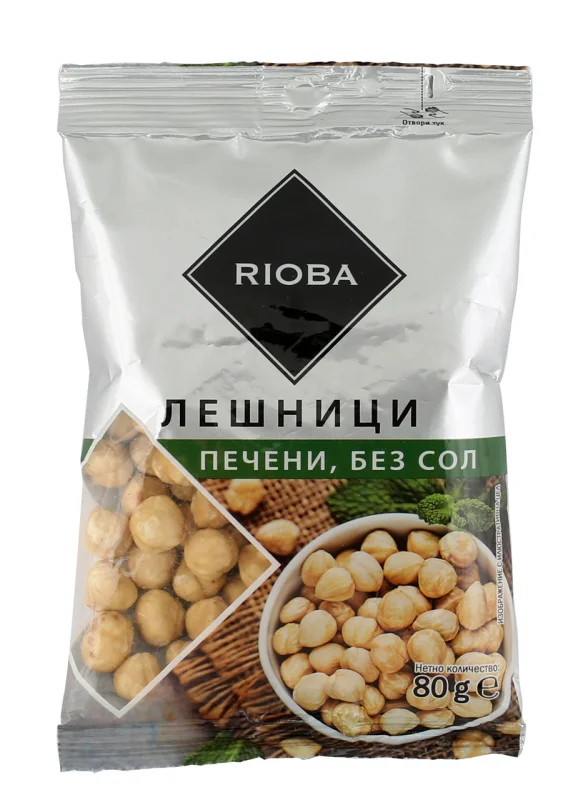 RIOBA Печен лешник без сол 80 г - RIOBA