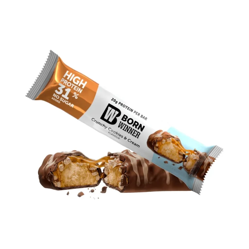 Deluxe Crunchy Protein Bar, бисквитки със сметана, 64 g, Born Winner - Born Winner