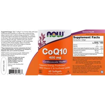 CoQ10 400 mg - NOW