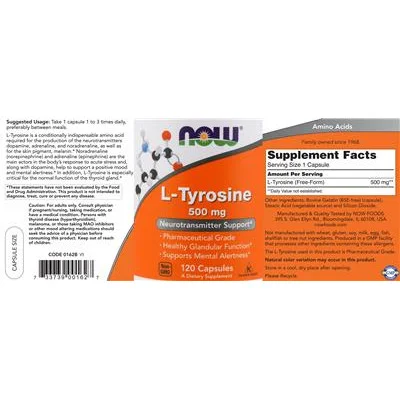 L-Тирозин 500 мг / L-Tyrosine 500 mg - NOW