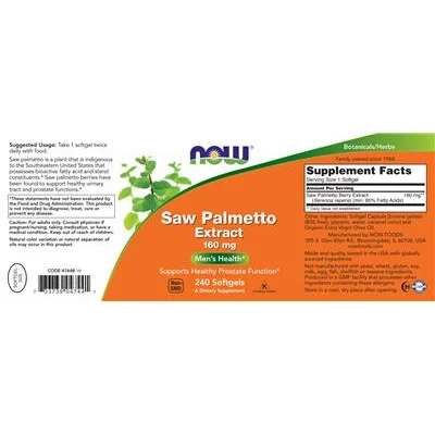 Екстракт от Saw Palmetto 160 mg / Saw Palmetto Extract 160 mg - NOW