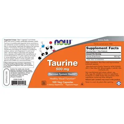 Таврин 500 мг / Taurine 500 mg - NOW