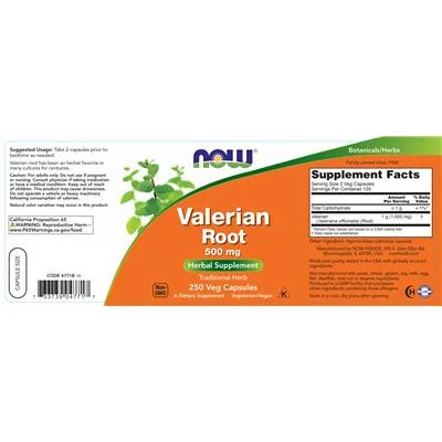 Корен от валериана 500 мг / Valerian Root 500 mg - NOW