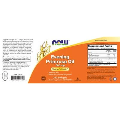 Масло от вечерна иглика 500 мг / Evening Primrose Oil 500 mg - NOW