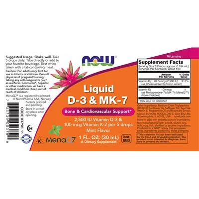 Liquid D-3 & MK-7 - NOW
