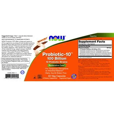 Пробиотик-10 100 милиарда / Probiotic-10 100 Billion - NOW