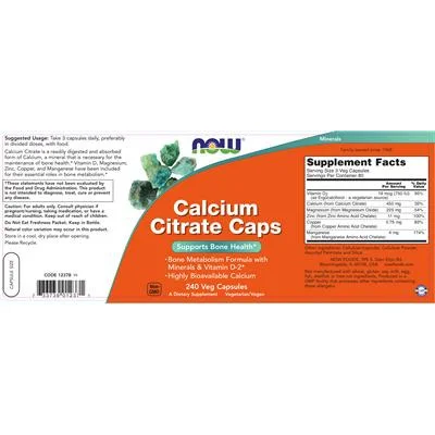 Калциев цитрат капсули / Calcium Citrate Caps - NOW