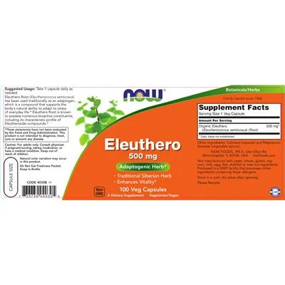 Елеутерокок 500 мг / Eleuthero 500 mg - NOW