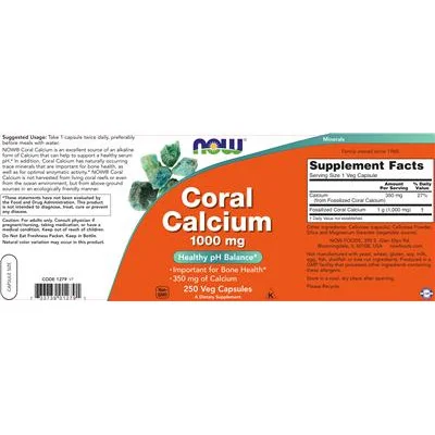 Корал Калций 1000 мг / Coral Calcium 1000 mg - NOW