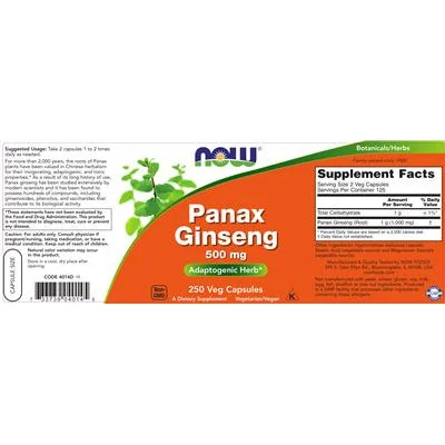 Панакс Женшен 500 мг / Panax Ginseng 500 mg - NOW