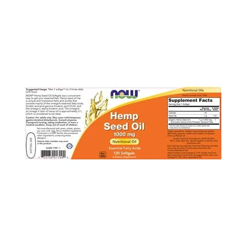 Масло от конопени семена 1000 mg - NOW