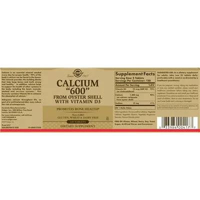 Калций "600" от стриди с витамин D3 / Calcium "600" from Oyster Shell with Vitamin D3