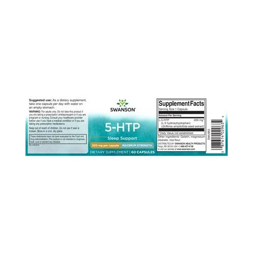 5-HTP 200 mg Максимална сила / 5-HTP 200 mg Maximum Strength - Swanson