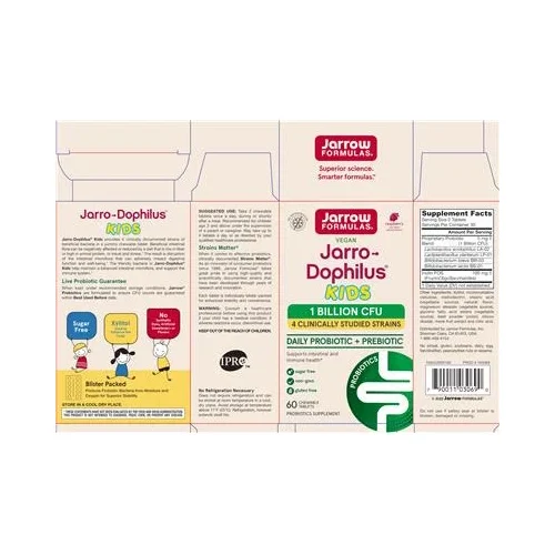 Jarro-Dophilus Kids 1 милиард CFU малини - Jarrow Formulas