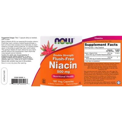Двойна сила без зачервяване ниацин 500 мг / Double Strength Flush-Free Niacin 500 mg