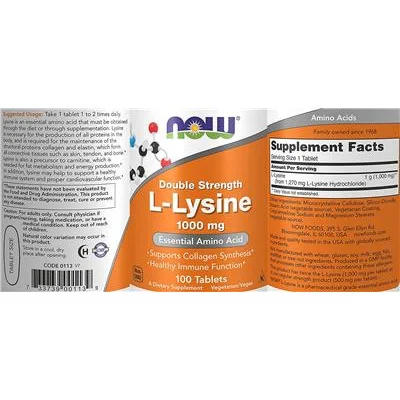 Двойна сила L-Лизин 1000 мг / Double Strength L-Lysine 1000 mg