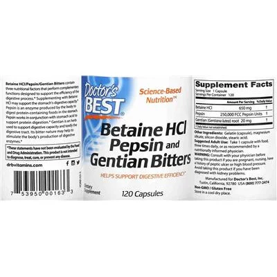 Бетаин HCl с пепсин и горчивки от гентиан / Betaine HCl Pepsin and Gentian Bitters