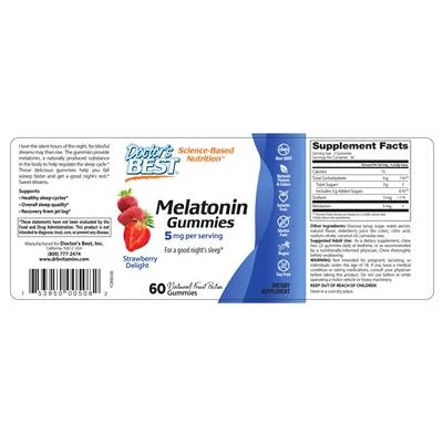 Гумени бонбони с мелатонин 5 мг ягодов деликатес / Melatonin Gummies 5 mg Strawberry Delight